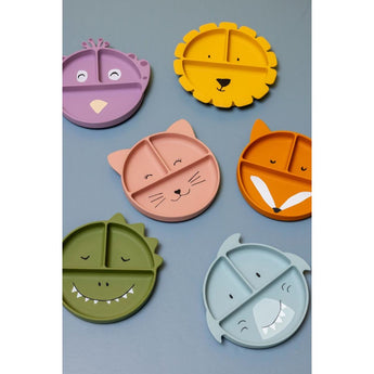 Silicone Divided Plate With Suction Mrs. Peacock