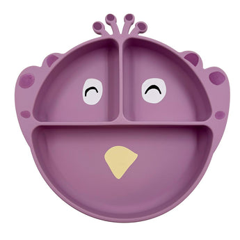 Silicone Divided Plate With Suction Mrs. Peacock
