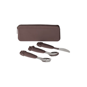 Kids' Eco-Friendly Silicone and Stainless Steel Cutlery Set with Pouch