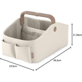 Beige Skip Hop Light Up Diaper Caddy with brown handle, modular divider, and pockets.