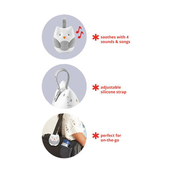 Skip Hop Portable Baby Soother Owl White Grey | Sleep Aid