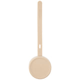 Skip Hop beige silicone pacifier holder with long strap, round base, and snowflake logo.