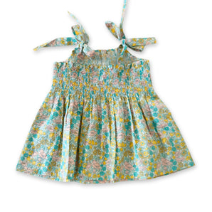 Yellow Multicolored Charming Girls Smocked Dress