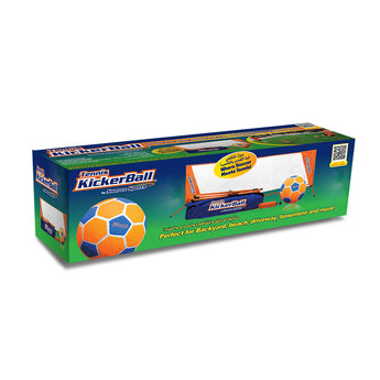KickerBall Soccer Tennis game box with orange and blue ball, net, and "Where Soccer Meets Tennis!" text.