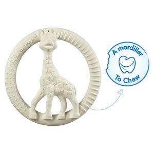 Sophie la girafe So'Pure natural rubber circle teether with textured ring and giraffe figure.