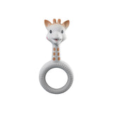 Sophie la girafe So'Pure white natural rubber ring teether with giraffe head.