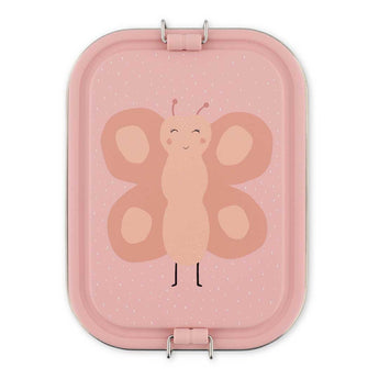 Stainless Steel Lunch Box Large 2 Compartment Mrs. Butterfly