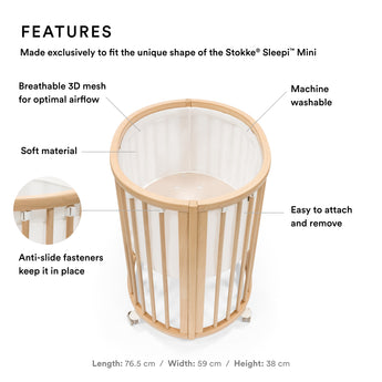 Stokke Sleepi Mini Mesh Liner | Crib Breathable Protector