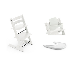 Stokke Tripp Trapp High Chair + Baby Set + Tray Bundle