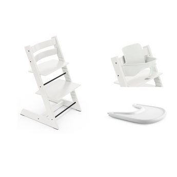 Stokke Tripp Trapp High Chair + Baby Set + Tray Bundle