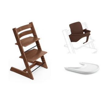 Stokke Tripp Trapp High Chair + Baby Set + Tray Bundle