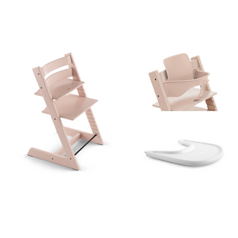 Stokke Tripp Trapp High Chair + Baby Set + Tray Bundle