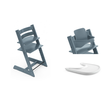 Stokke Tripp Trapp High Chair + Baby Set + Tray Bundle