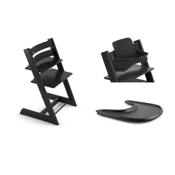 Stokke Tripp Trapp High Chair + Baby Set + Tray Bundle