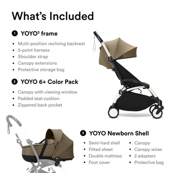 Stokke Yoyo3 Compact Travel Stroller White Frame 6+ | Award Winning Buggy