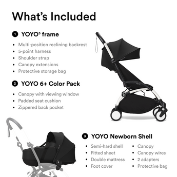 Stokke Yoyo3 Newborn & 6+ Pack Bundle | Complete Travel Stroller System