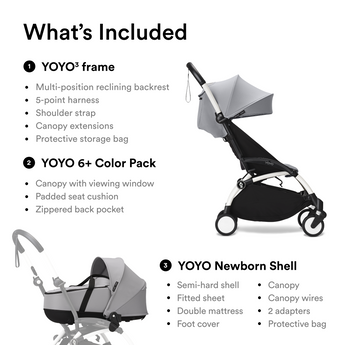 Stokke Yoyo3 Newborn & 6+ Pack Bundle | Complete Travel Stroller System