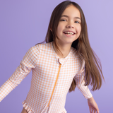 Swim Essentials Apricot Orange Girls Long Sleeve Swimsuit | Kids Swim