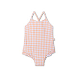 Swim Essentials Apricot Orange Print Swimsuit For Girls | Kids Swimwear