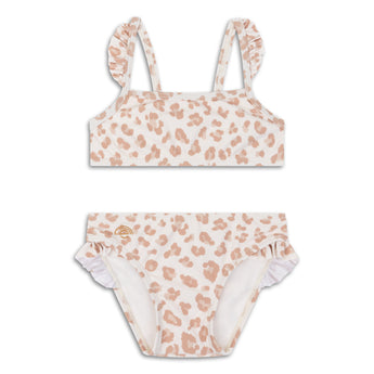 Swim Essentials Beige Leopard Bikini For Girls | Kids Swimwear