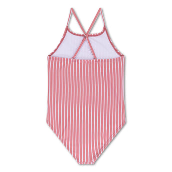 Swim Essentials Boldlines Red Swimsuit For Girls | Kids Swimwear