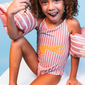 Swim Essentials Boldlines Red Swimsuit For Girls | Kids Swimwear