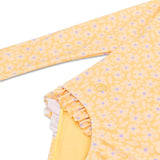 Swim Essentials Florish Yellow Girls Long Sleeve Swimsuit | Kids Swim