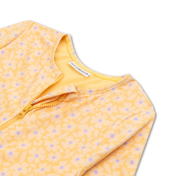Swim Essentials Florish Yellow Girls Long Sleeve Swimsuit | Kids Swim