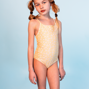Swim Essentials Florish Yellow Swimsuit For Girls | Kids Swimwear