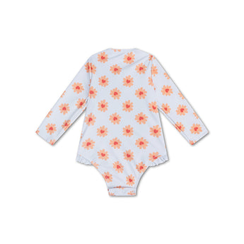 Swim Essentials Flower Hearts Girls Long Sleeve Swimsuit | Kids Swim