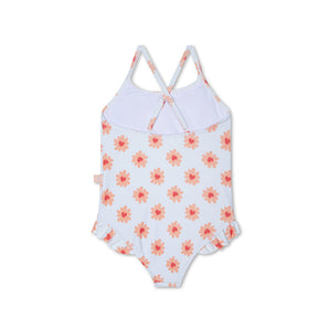 Swim Essentials Flower Hearts Print Swimsuit For Girls | Kids Swimwear