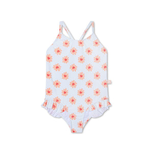 Swim Essentials Flower Hearts Print Swimsuit For Girls | Kids Swimwear