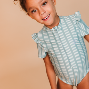 Swim Essentials Girls Short Sleeve Swimsuit | Beach & Pool Swimwear