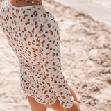 Swim Essentials Khaki Leopard Girls Long Sleeve Swimsuit | Kids Swimwear