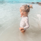 Swim Essentials Khaki Leopard Girls Long Sleeve Swimsuit | Kids Swimwear