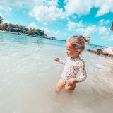 Swim Essentials Khaki Leopard Girls Long Sleeve Swimsuit | Kids Swimwear