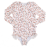 Swim Essentials Khaki Leopard Girls Long Sleeve Swimsuit | Kids Swimwear