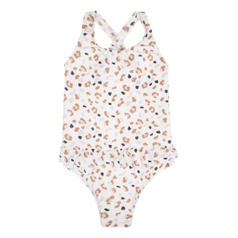 Swim Essentials Khaki Leopard Print Swimsuit For Girls | Kids Swimwear