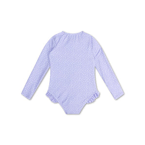 Swim Essentials Lila Leopard Girls Long Sleeve Swimsuit | Kids Swim