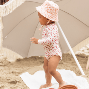 Swim Essentials Pastel Pink Leopard Girls Long Sleeve Swimsuit - My Little Thieves