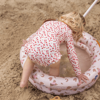 Swim Essentials Pastel Pink Leopard Girls Long Sleeve Swimsuit - My Little Thieves