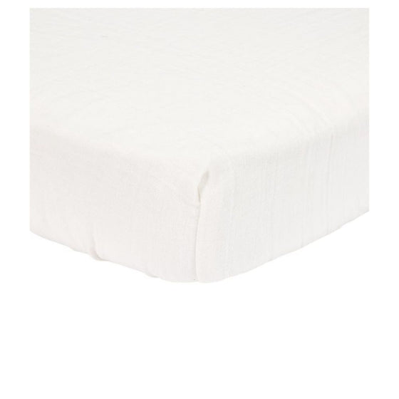 Fitted Cot Sheet Muslin Soft White 60x120cm