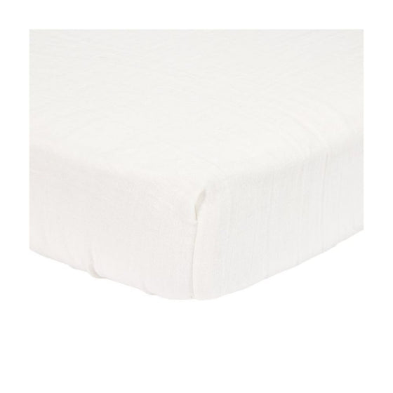 Fitted Bassinet Sheet Muslin Soft White