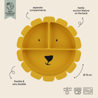 Trixie Silicone Divided Plate With Suction | Animal Collection Kids Plate - My Little Thieves