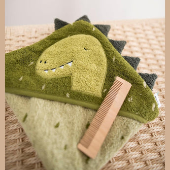 Trixie Kids Bathtime Hooded Towel 75x75cm | Organic Cotton Animal Design