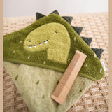 Trixie Kids Bathtime Hooded Towel 75x75cm | Organic Cotton Animal Design