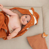 Trixie Kids Bathtime Hooded Towel 75x75cm | Organic Cotton Animal Design