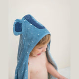 Trixie Kids Bathtime Hooded Towel 75x75cm | Organic Cotton Animal Design