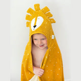 Trixie Kids Bathtime Hooded Towel 75x75cm | Organic Cotton Animal Design