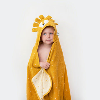 Trixie Kids Bathtime Hooded Towel 75x75cm | Organic Cotton Animal Design